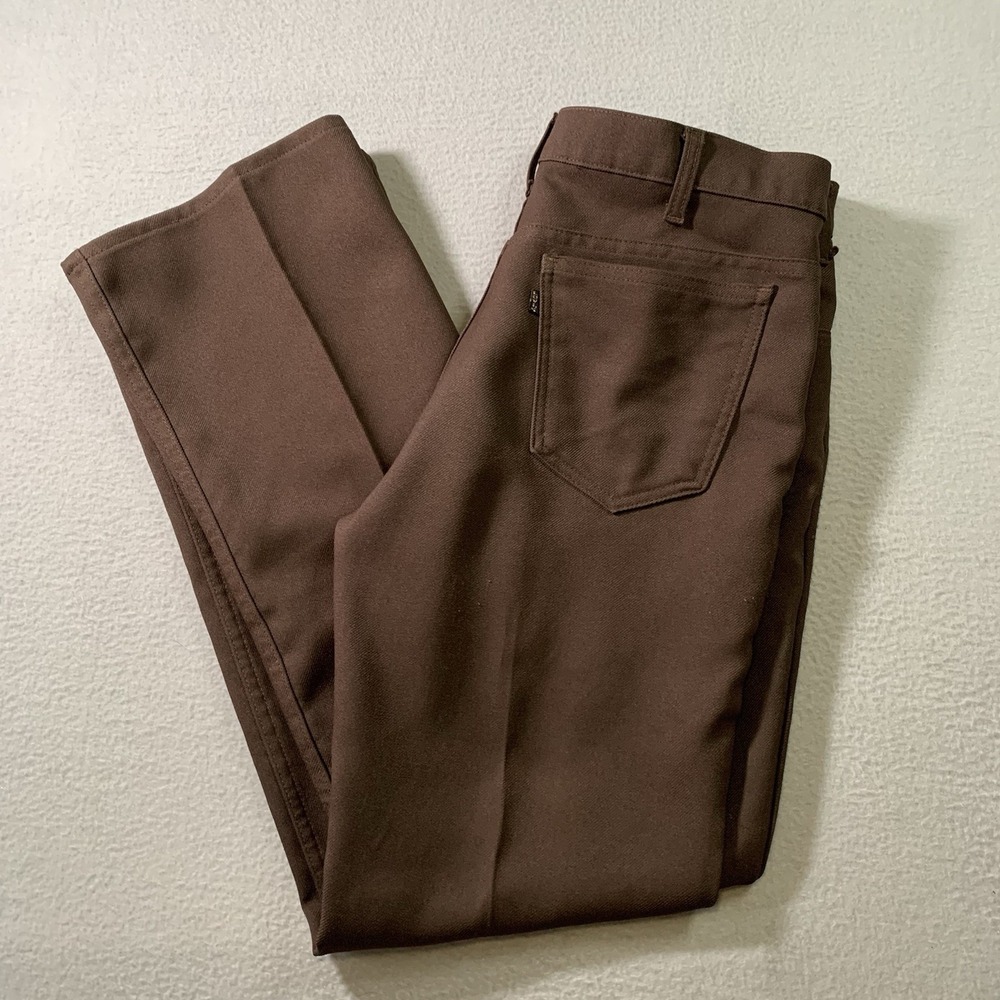 Vintage Levi's Pants Mens W36 L32* Brown Sta-Prest Bootcut Trousers Western